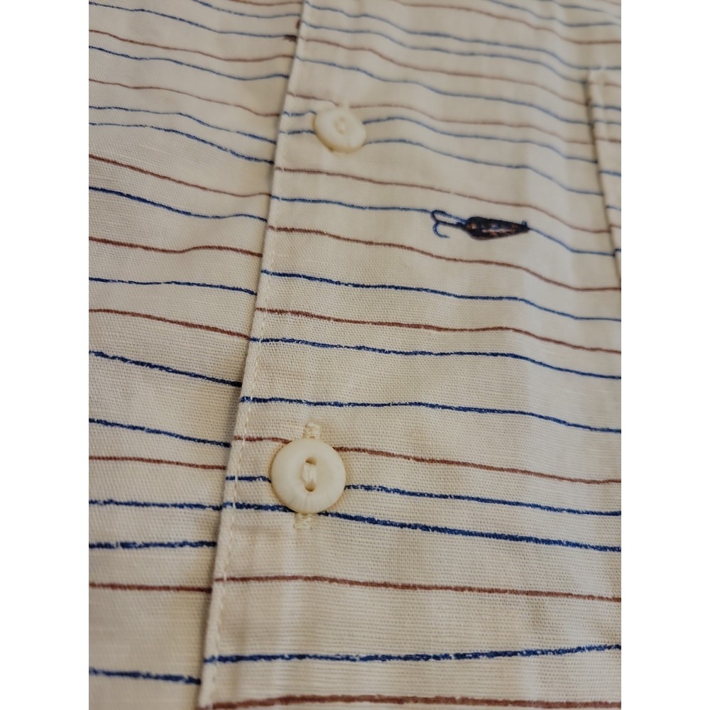 St Johns Bay Mens XL Fishing Lure Button Up Linen Cotton Blend Vacation Casual - Picture 7 of 10